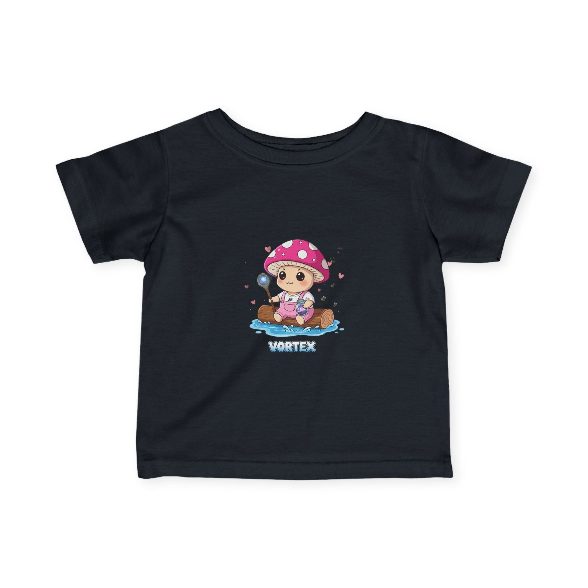 Infant Tee — Cute Pink Mushroom Baby Sailor Graphic "Vortex" Printify