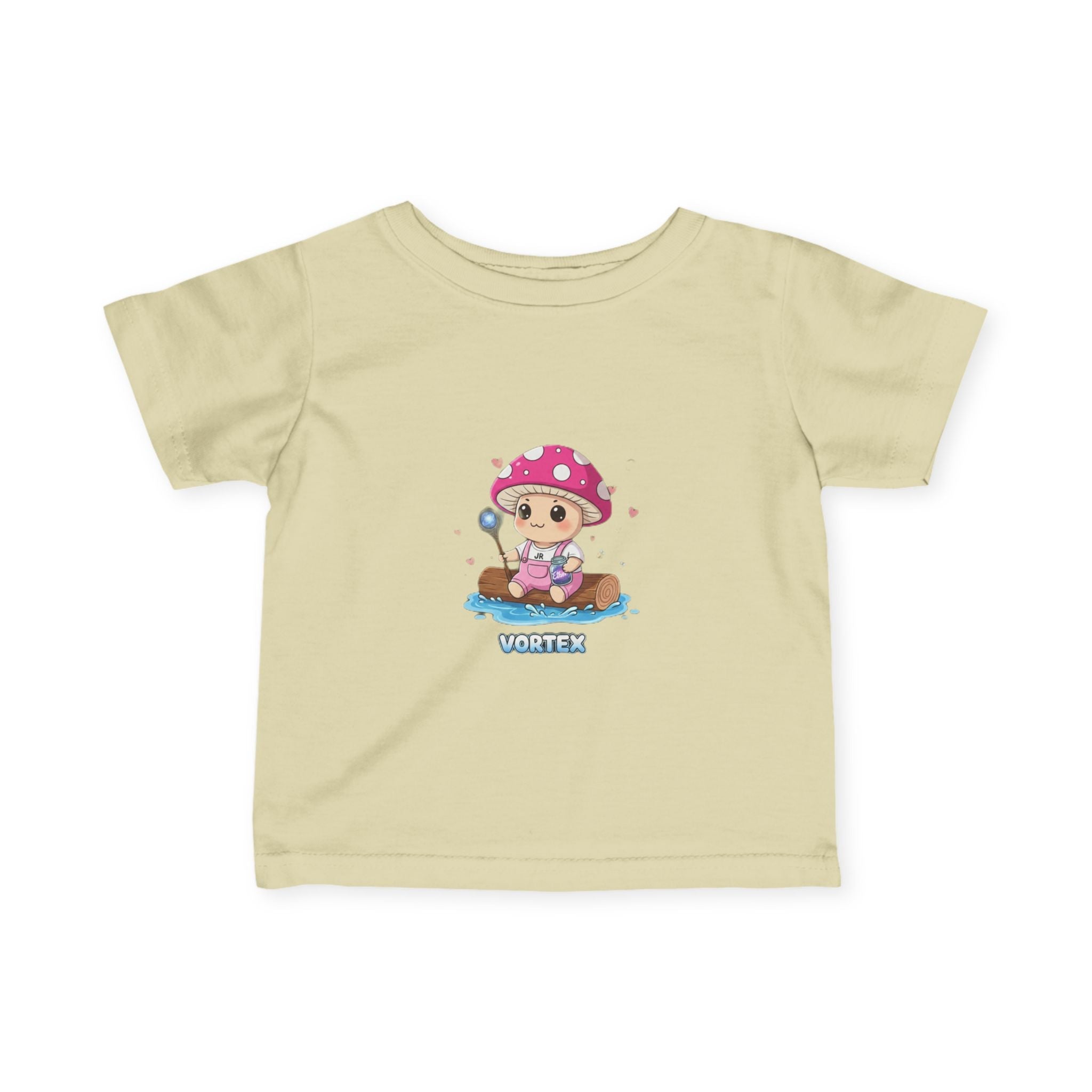 Infant Tee — Cute Pink Mushroom Baby Sailor Graphic "Vortex" Printify
