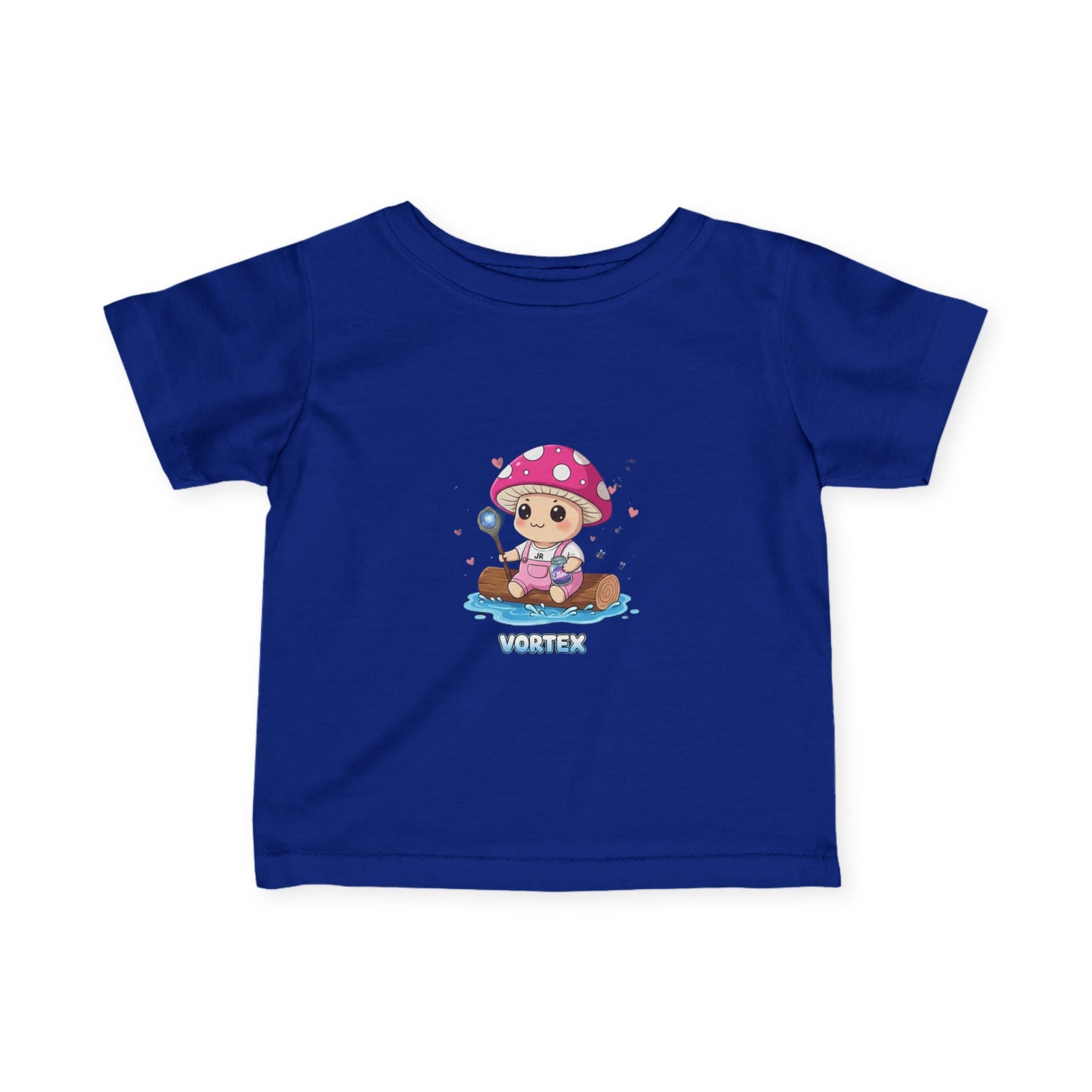 Infant Tee — Cute Pink Mushroom Baby Sailor Graphic "Vortex" Printify