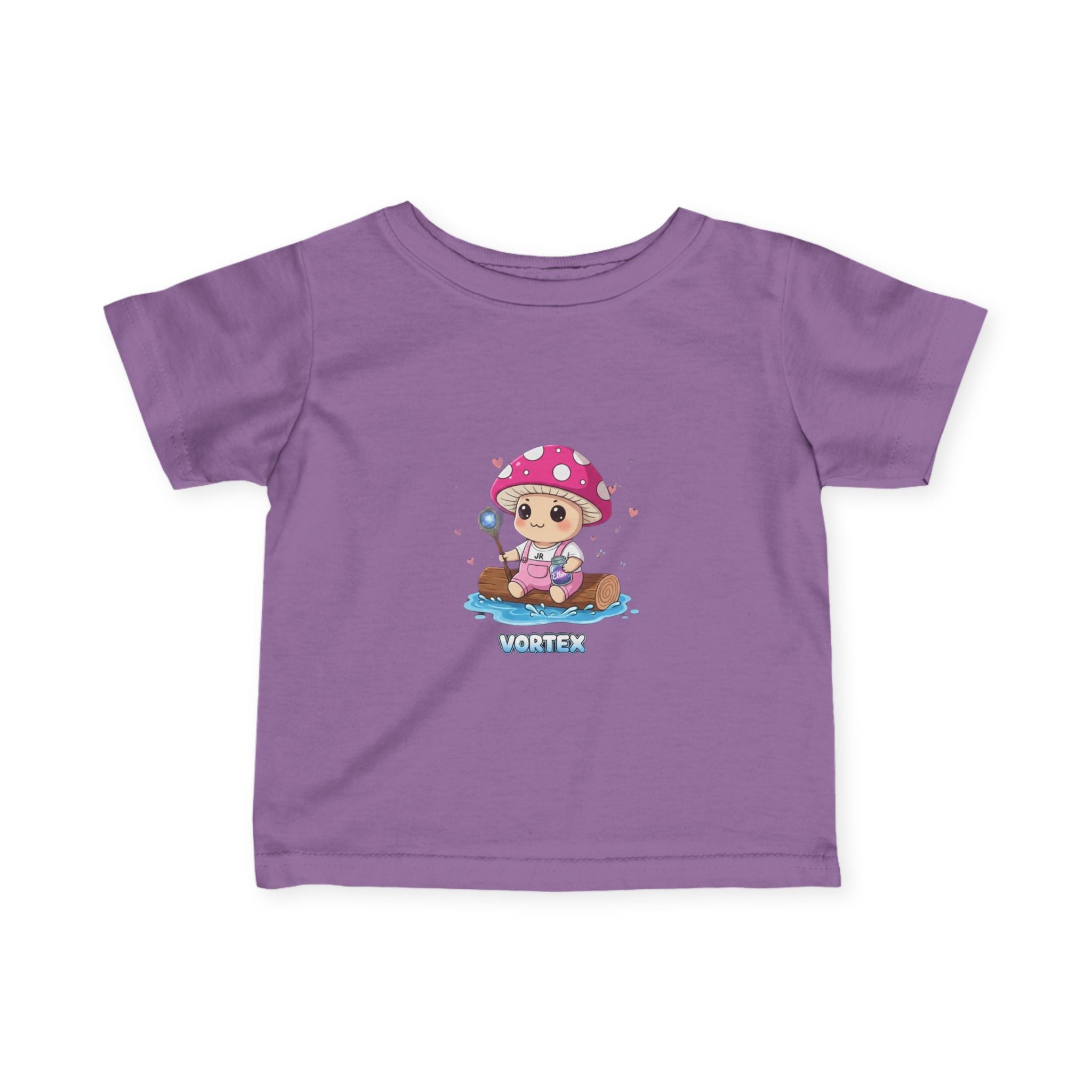 Infant Tee — Cute Pink Mushroom Baby Sailor Graphic "Vortex" Printify