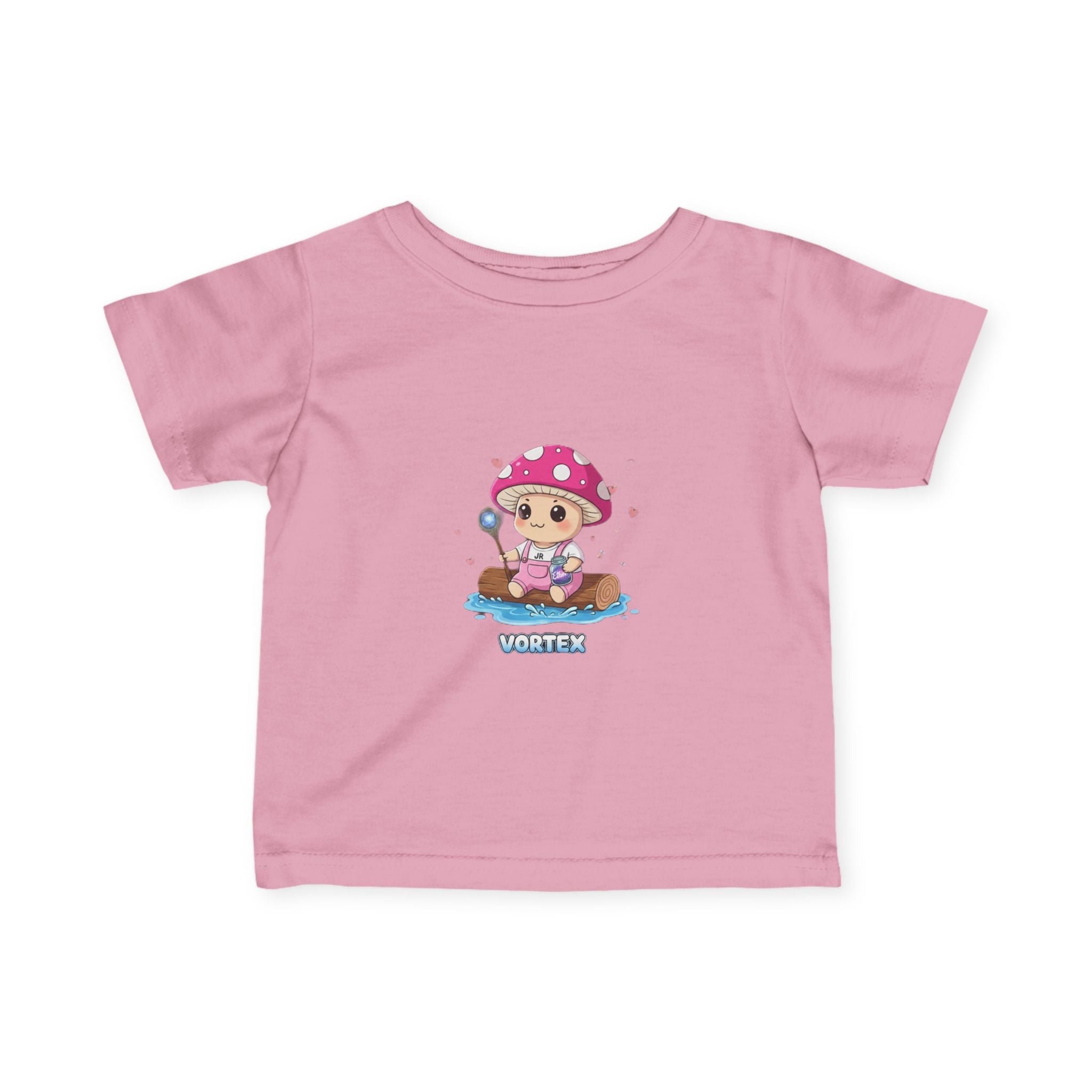 Infant Tee — Cute Pink Mushroom Baby Sailor Graphic "Vortex" Printify