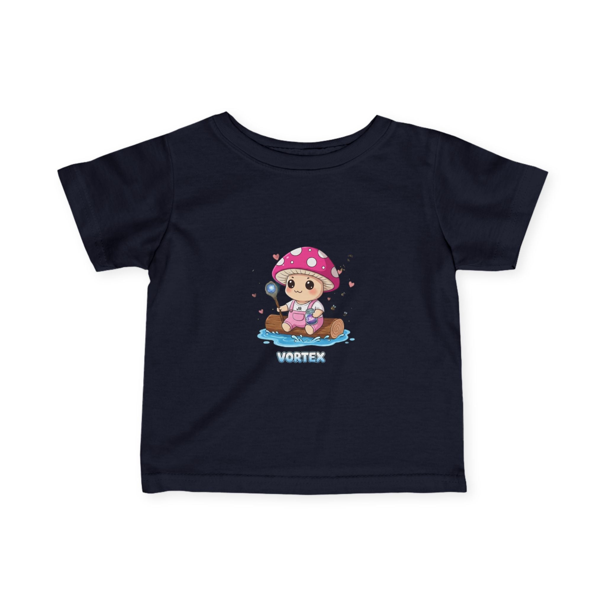 Infant Tee — Cute Pink Mushroom Baby Sailor Graphic "Vortex" Printify