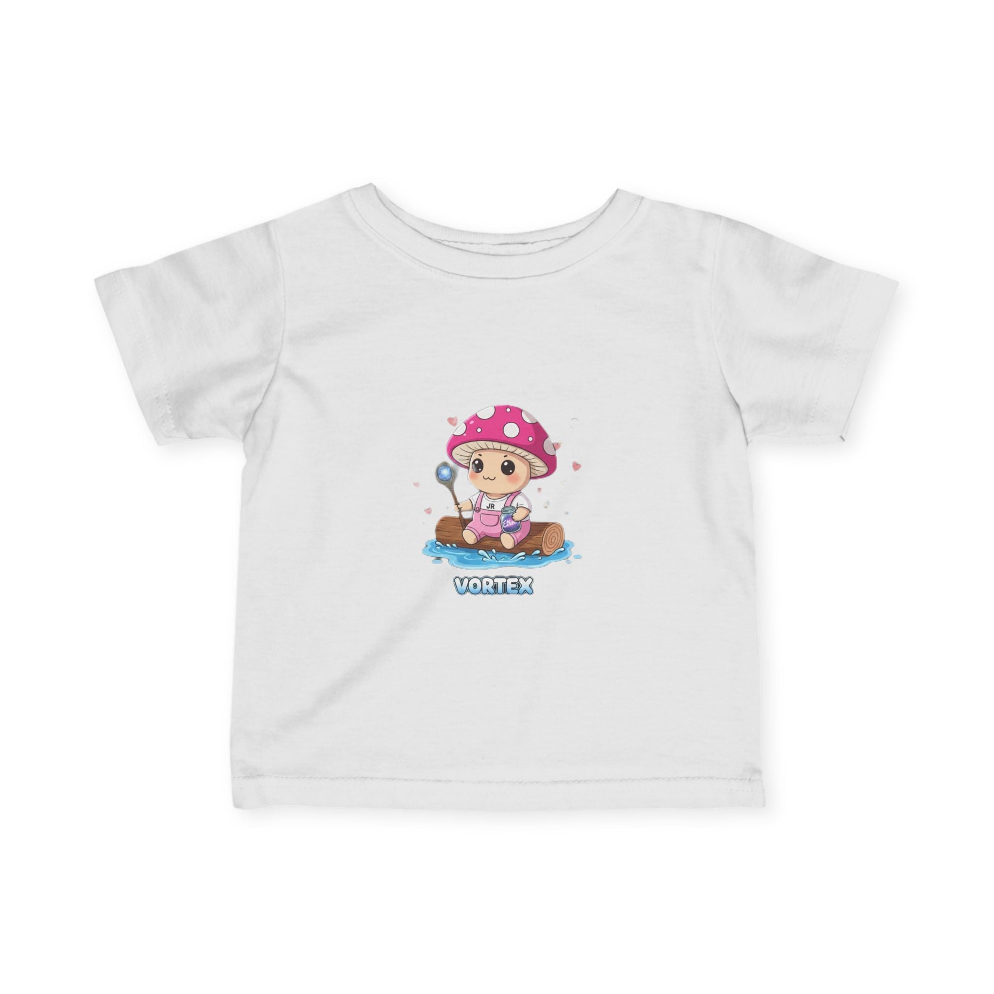 Infant Tee — Cute Pink Mushroom Baby Sailor Graphic "Vortex" Printify
