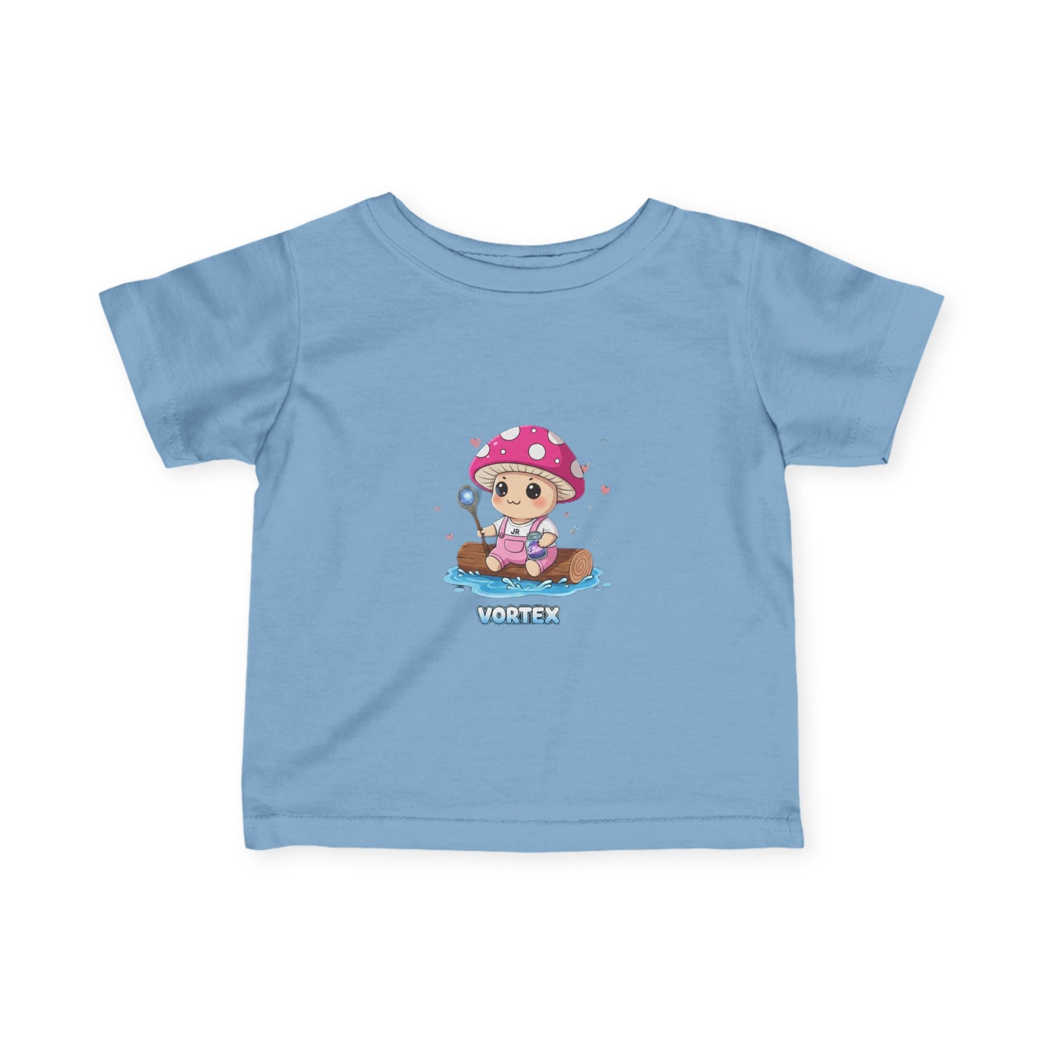 Infant Tee — Cute Pink Mushroom Baby Sailor Graphic "Vortex" Printify