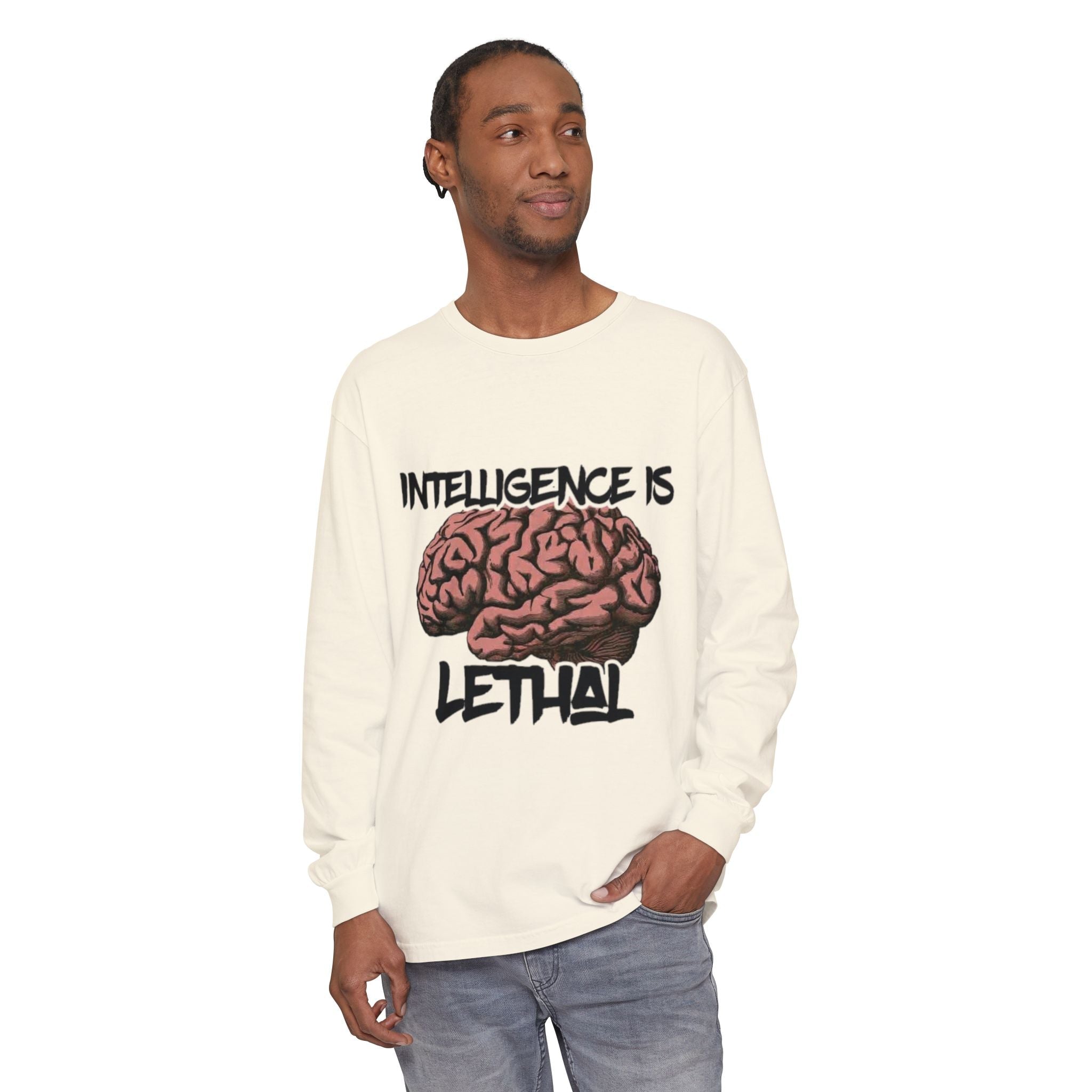 Unisex Garment-dyed Long Sleeve T-Shirt Printify