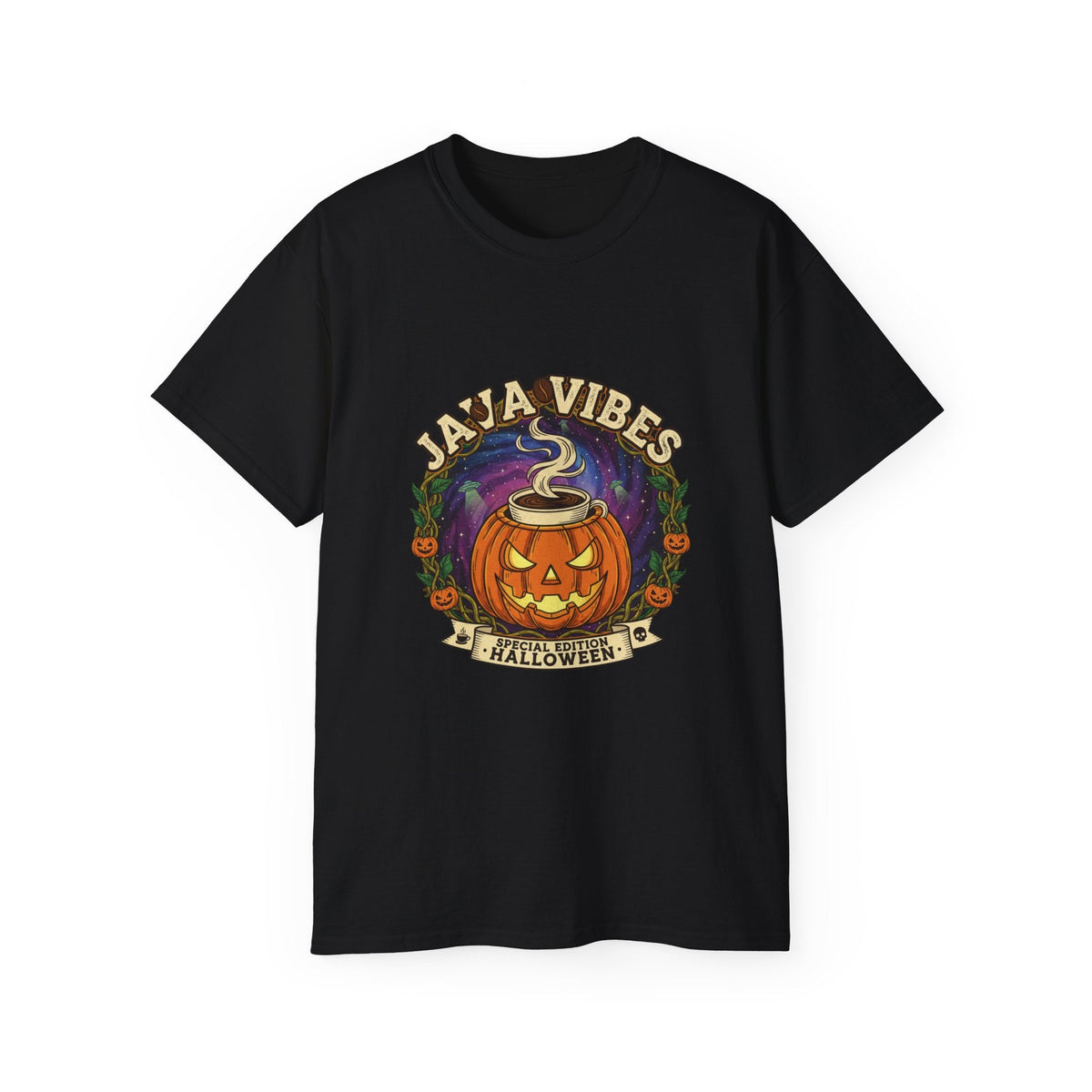 Ja’a Vibes Halloween Pumpkin Tee – Cosmic Fall Streetwear