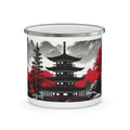 Japanese Pagoda Enamel Mug – Travel & Camping Coffee Cup Printify