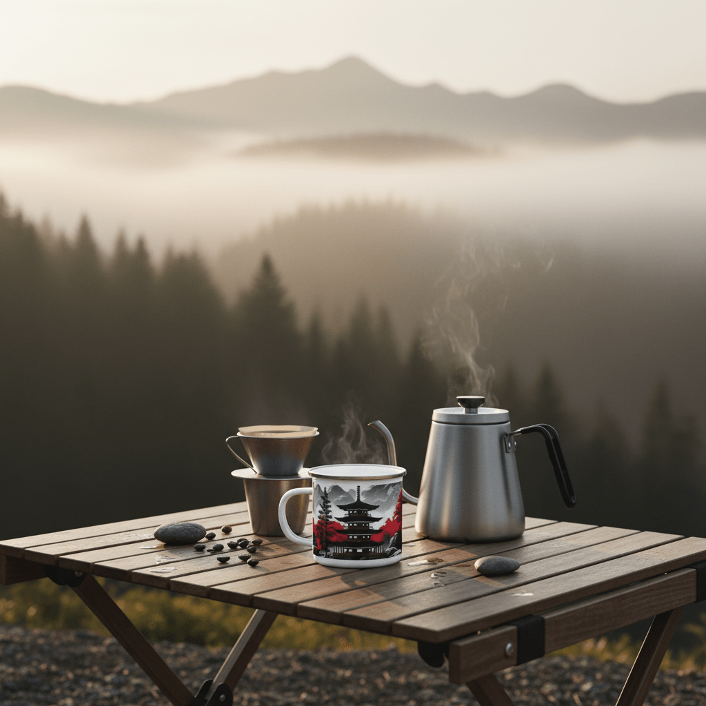 Japan Coffee Camping Scene