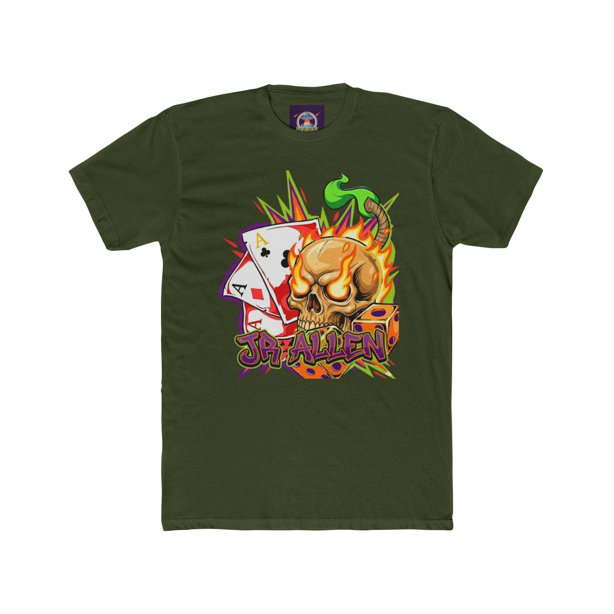 JR Allen Cotton Crew Tee — Signature Name Graphic  T‑Shirt Printify