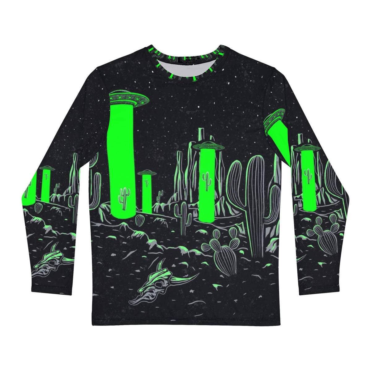 JR Vortex — “Green Signal Landing” AOP Long Sleeve Printify
