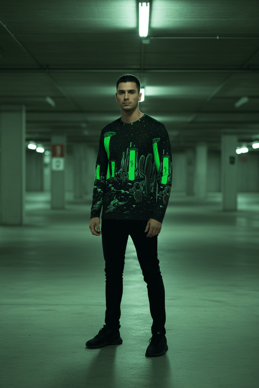 Green UFO Shirt Minimal