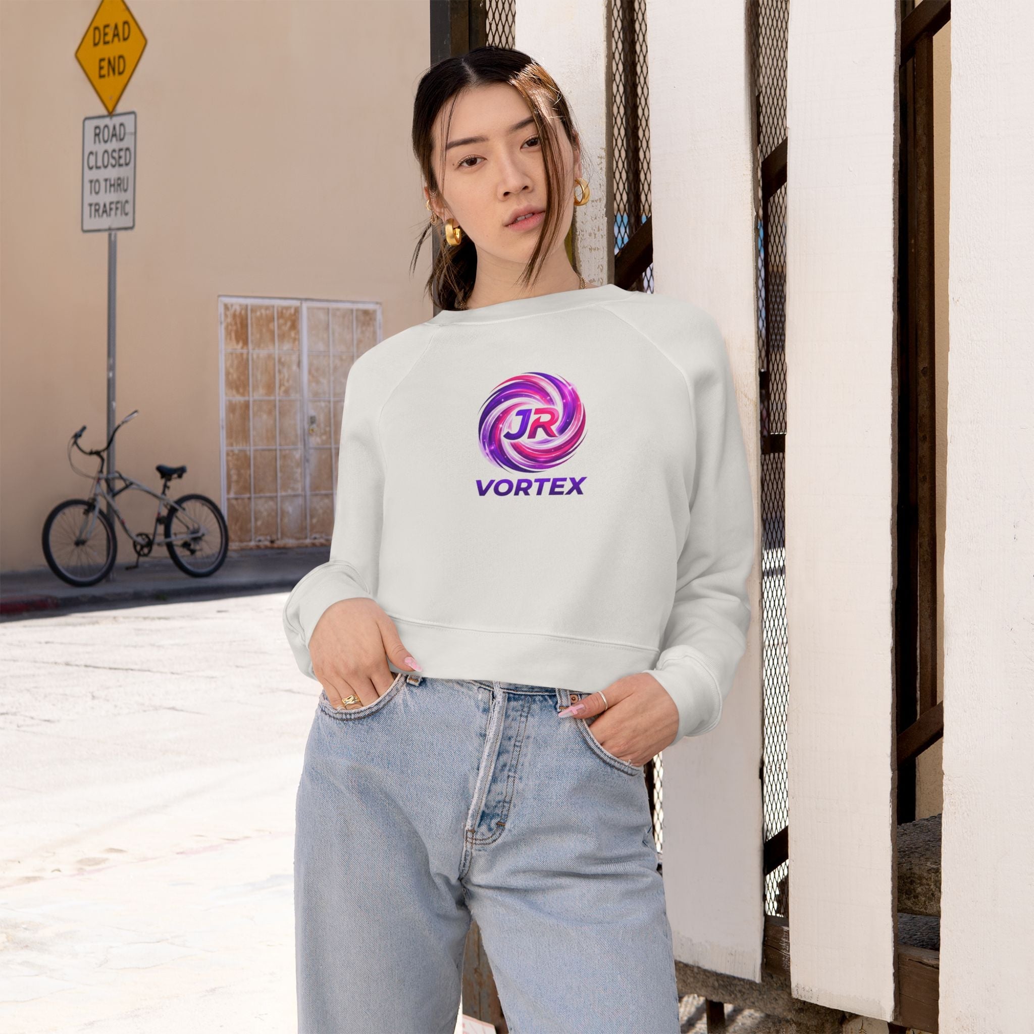 JR Vortex Logo Cropped Fleece Pullover