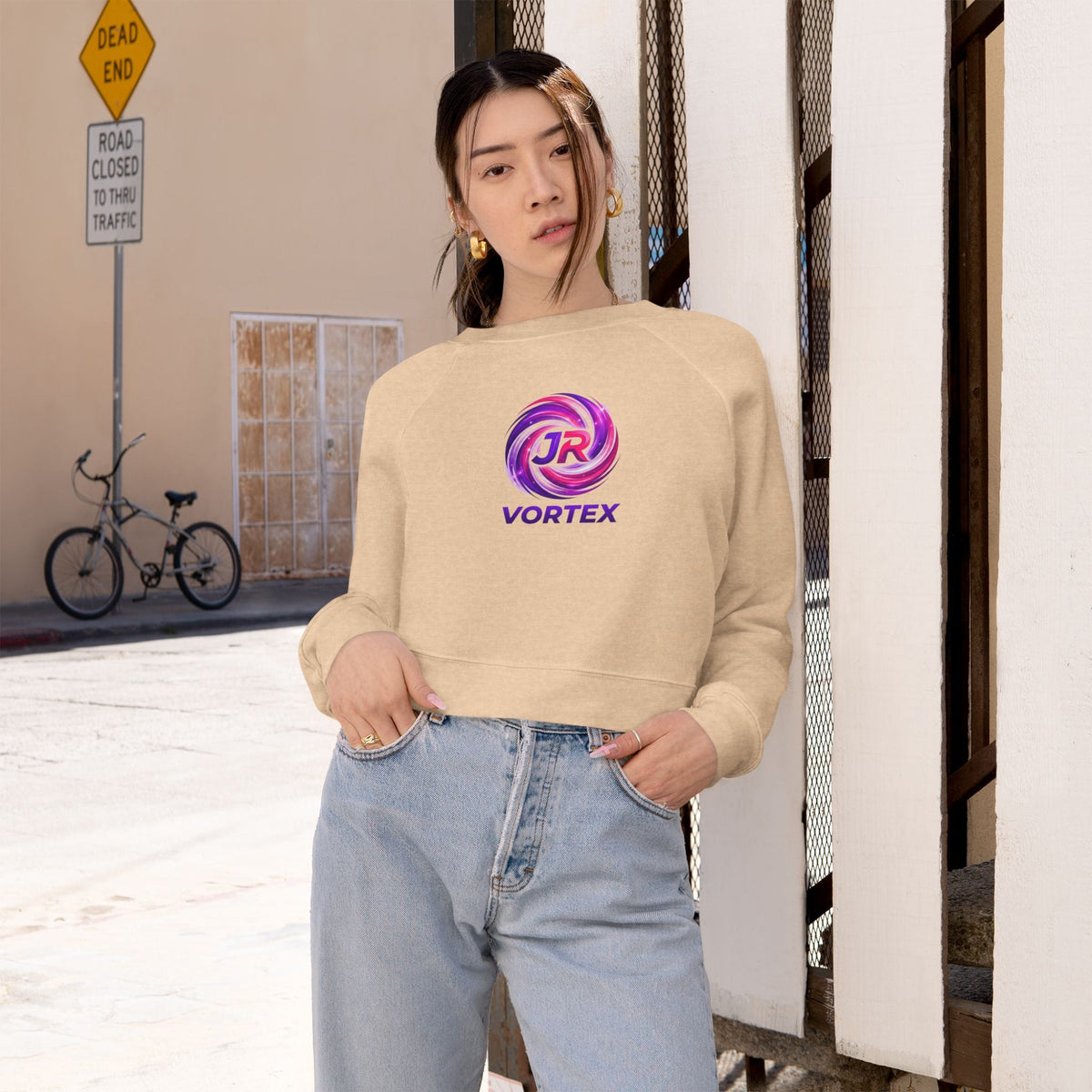 JR Vortex Logo Cropped Fleece Pullover