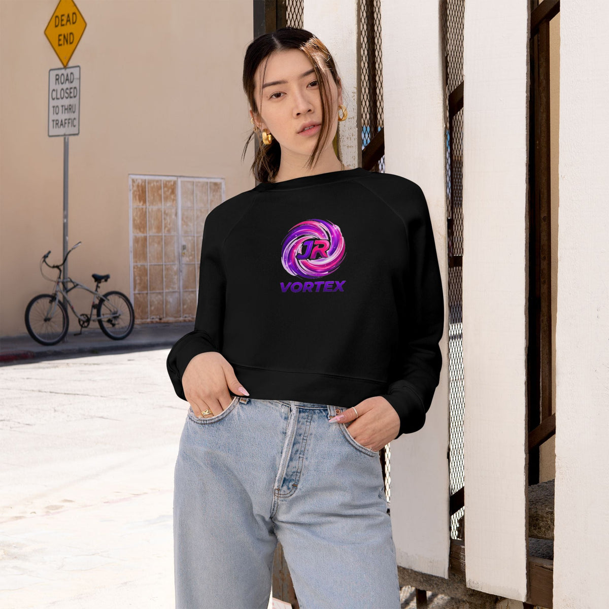 JR Vortex Logo Cropped Fleece Pullover