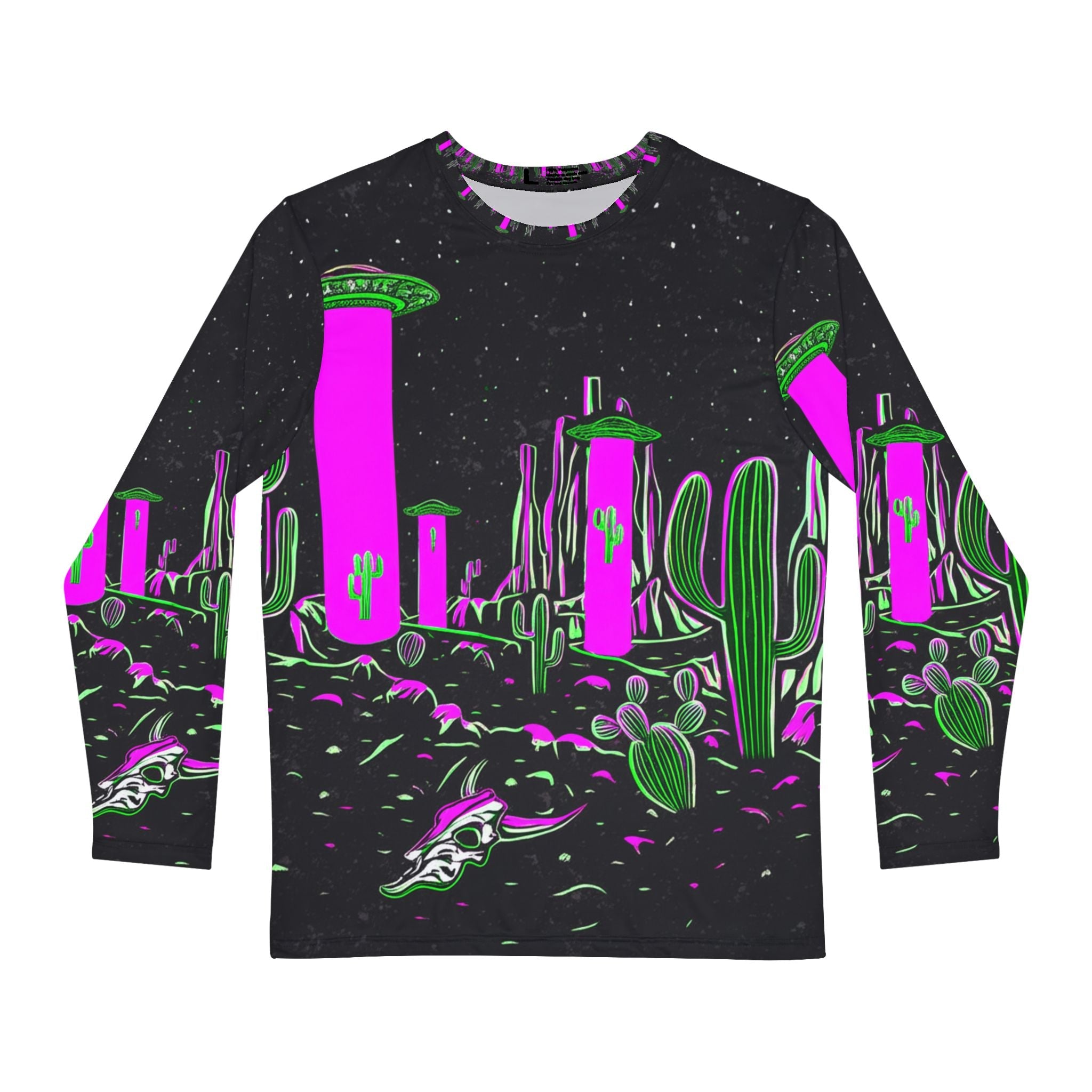JR Vortex — “Magenta Signal Landing” AOP Long Sleeve Printify