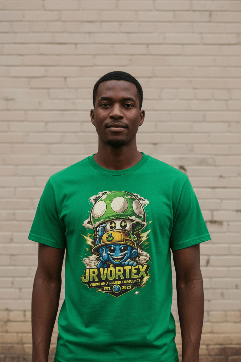 JR Vortex Green Tee Contrast