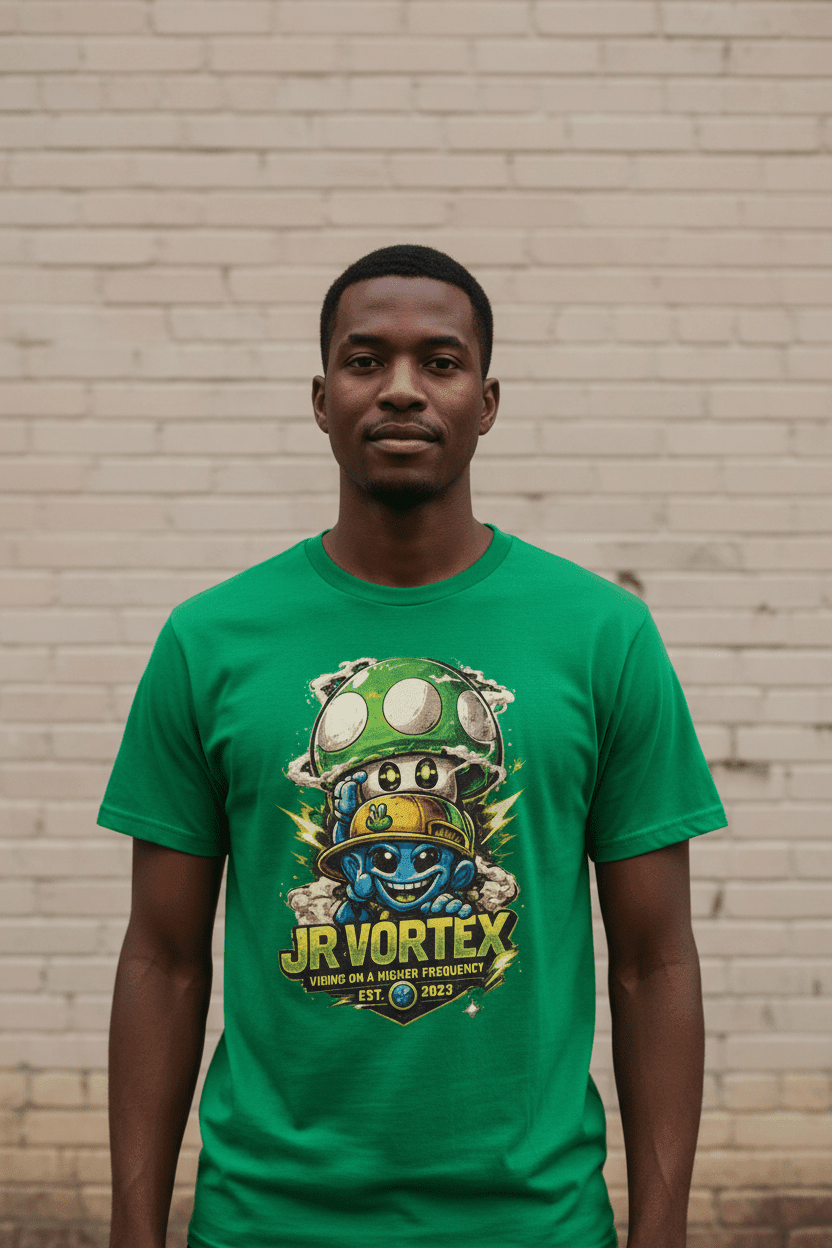 JR Vortex Green Tee Contrast