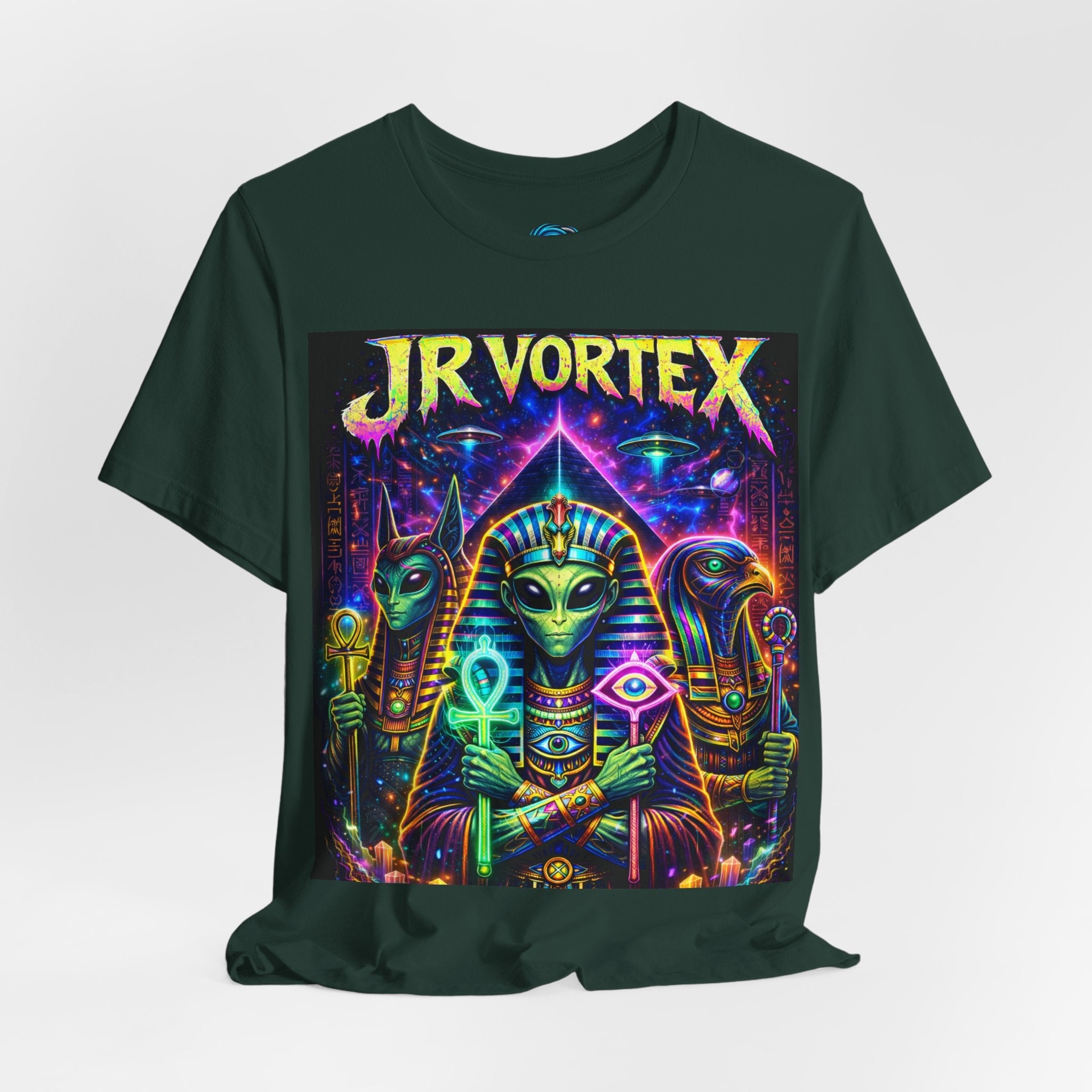 JR Vortex Psychedelic Egyptian Cat Tee Printify