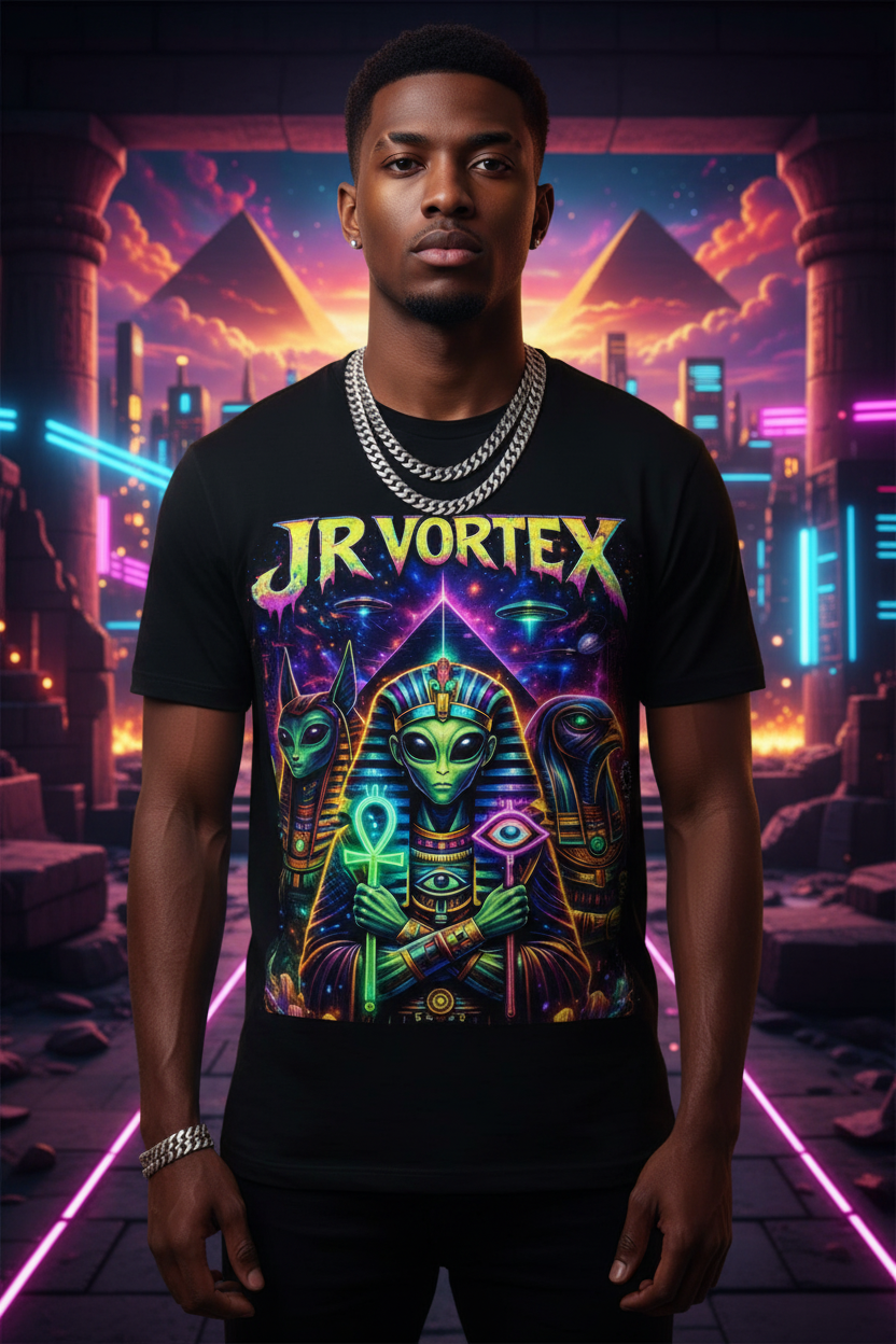 JR Vortex Egyptian Alien Pharaoh — Cinematic Hero Lifestyle