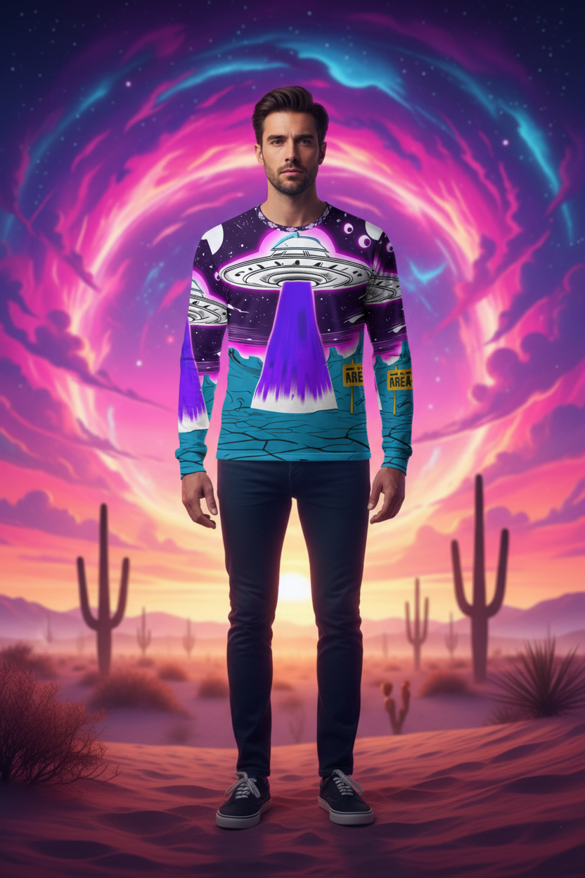 Purple Cosmic UFO Shirt Desert