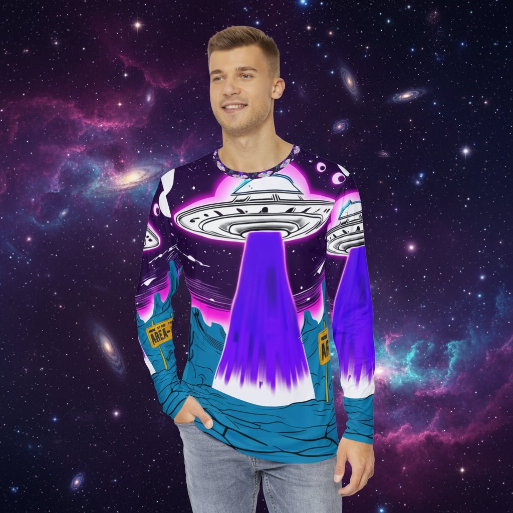 JR Vortex — “Purple Beam Encounter” AOP Long Sleeve Printify