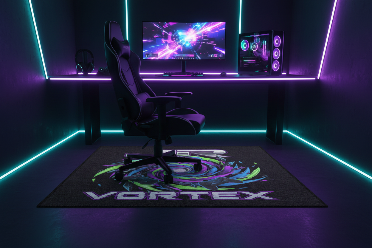 JR Vortex Rug — Gaming Setup Room