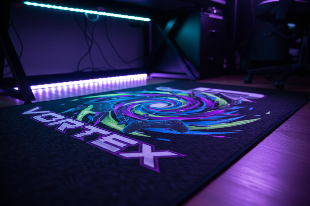 JR Vortex Rug — Under Desk LED Close-Up