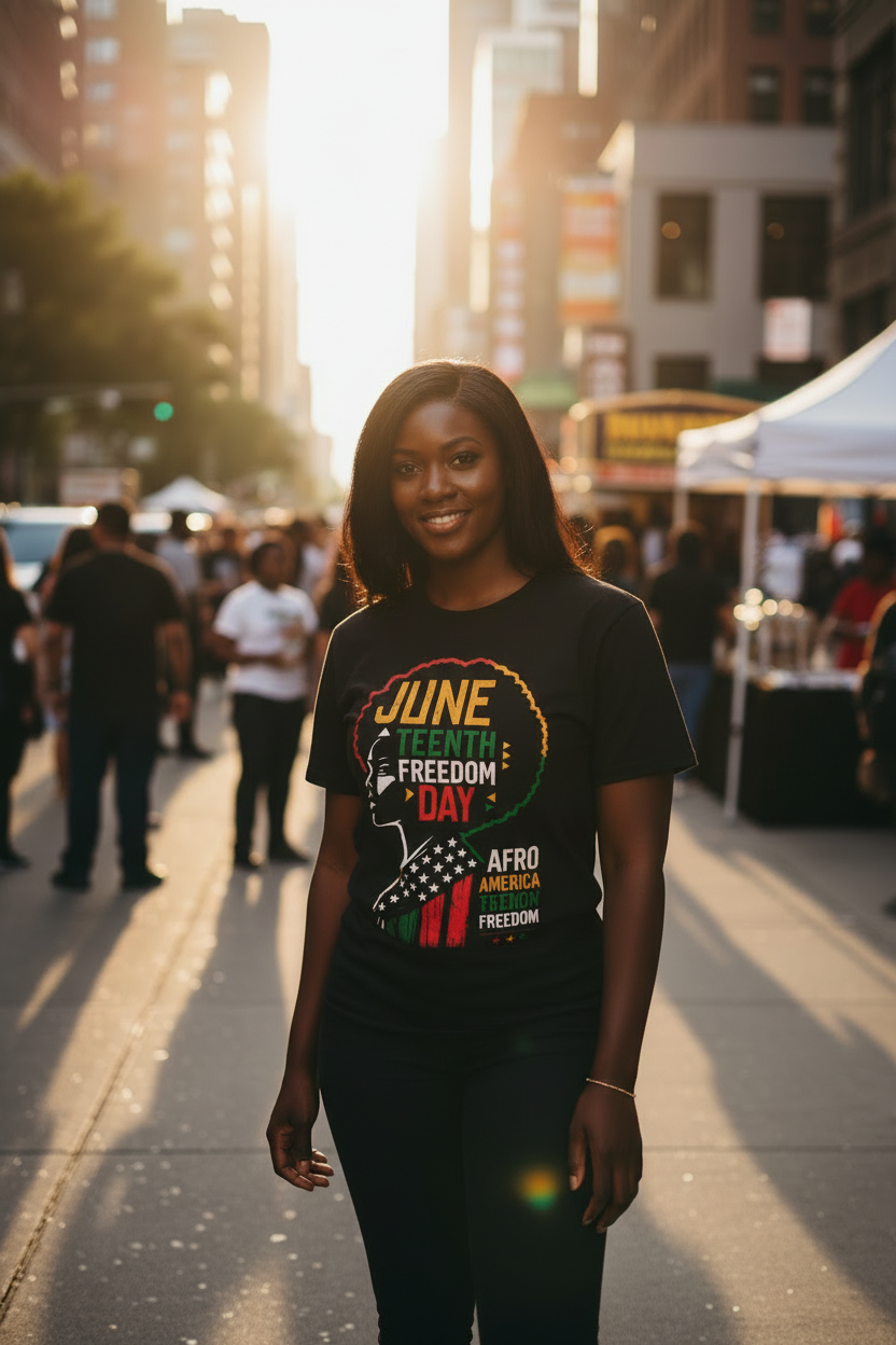 Juneteenth Tee - Black Woman Streetwear Lifestyle