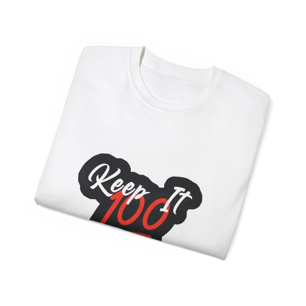Keep It 100 Tee — "Keep it " Graphic Cotton T-Shirt ⚡️ Printify