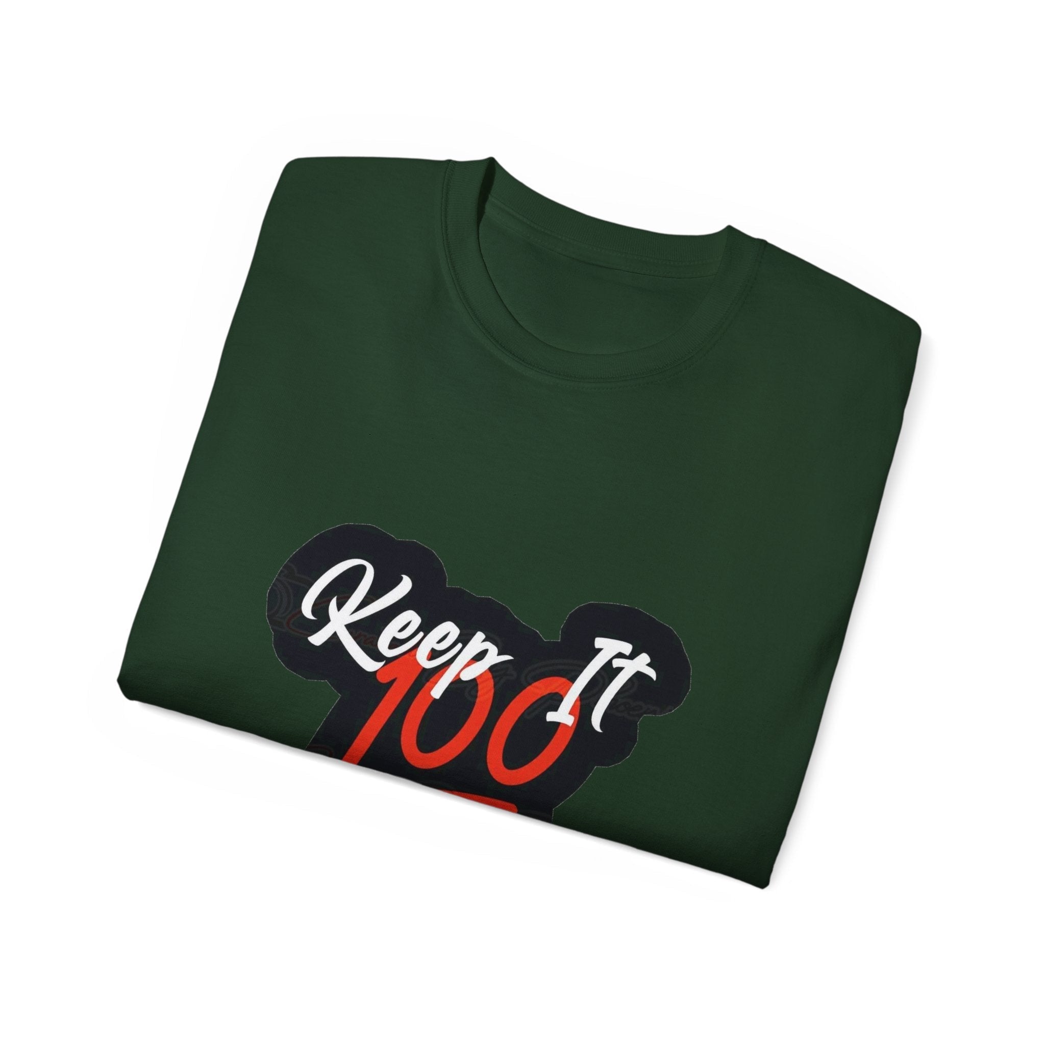 Keep It 100 Tee — "Keep it " Graphic Cotton T-Shirt ⚡️ Printify