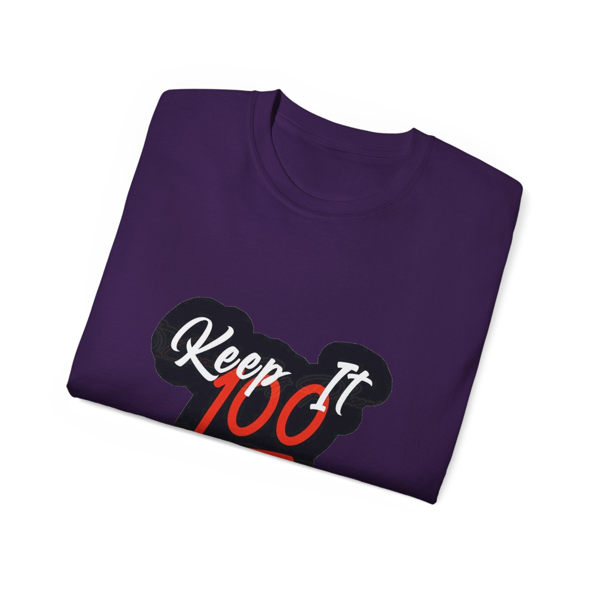 Keep It 100 Tee — "Keep it " Graphic Cotton T-Shirt ⚡️ Printify