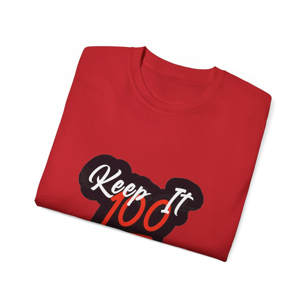 Keep It 100 Tee — "Keep it " Graphic Cotton T-Shirt ⚡️ Printify