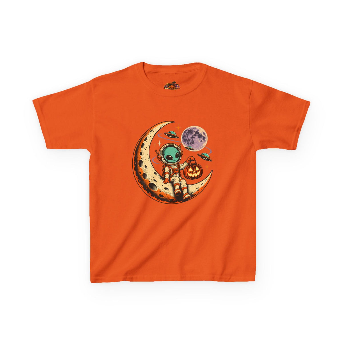 Kids Halloween Alien Moon T-Shirt – Spooky Space Tee