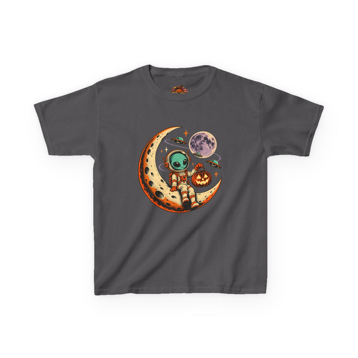 Kids Halloween Alien Moon T-Shirt – Spooky Space Tee