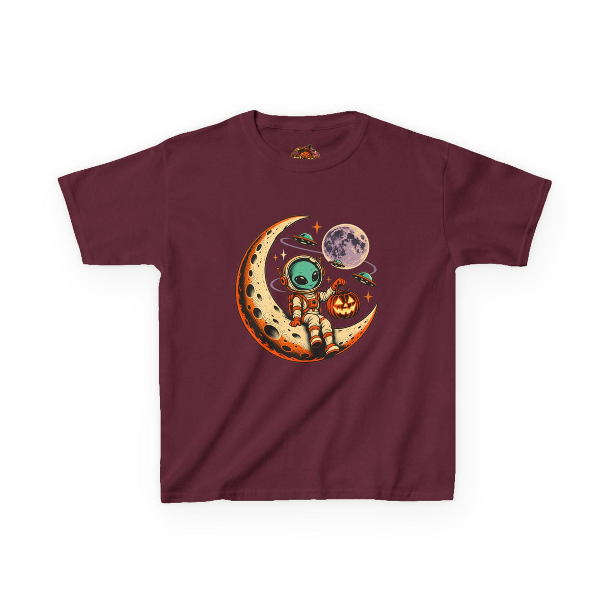 Kids Halloween Alien Moon T-Shirt – Spooky Space Tee