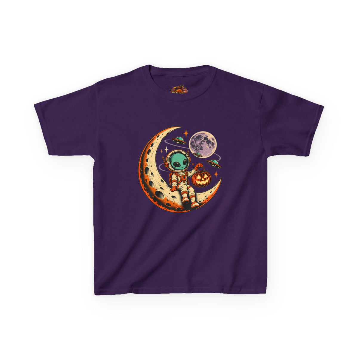 Kids Halloween Alien Moon T-Shirt – Spooky Space Tee