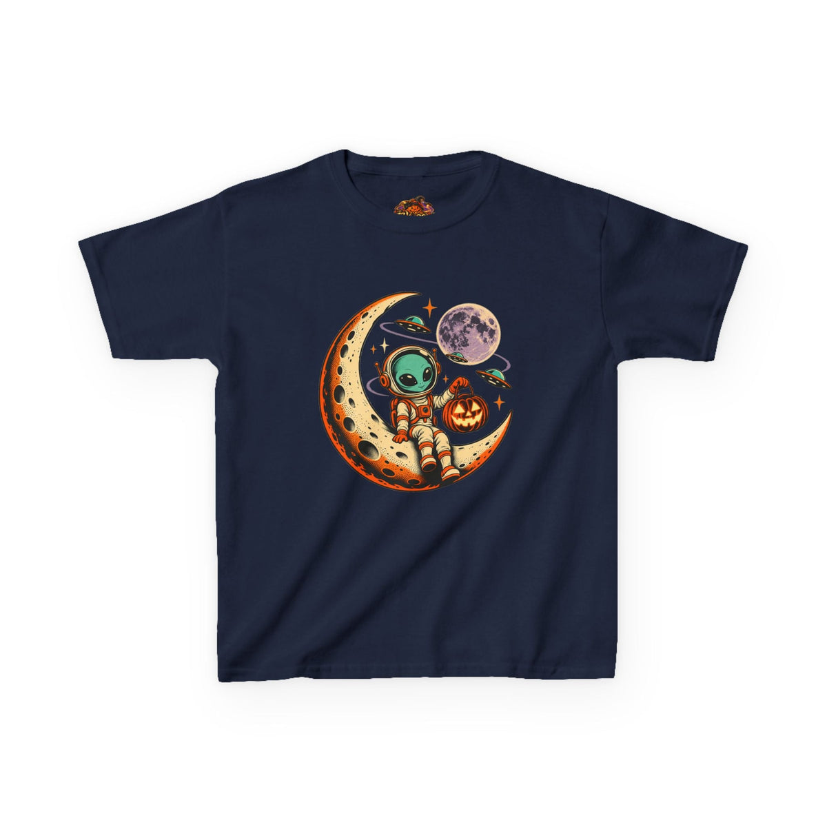Kids Halloween Alien Moon T-Shirt – Spooky Space Tee