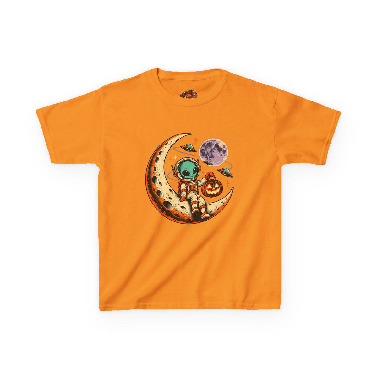 Kids Halloween Alien Moon T-Shirt – Spooky Space Tee