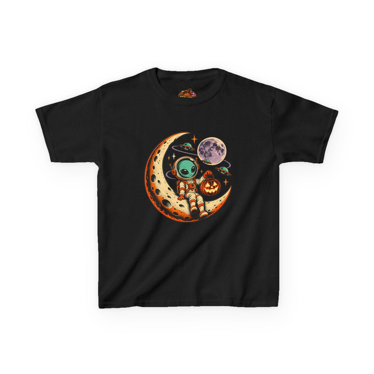 Kids Halloween Alien Moon T-Shirt – Spooky Space Tee