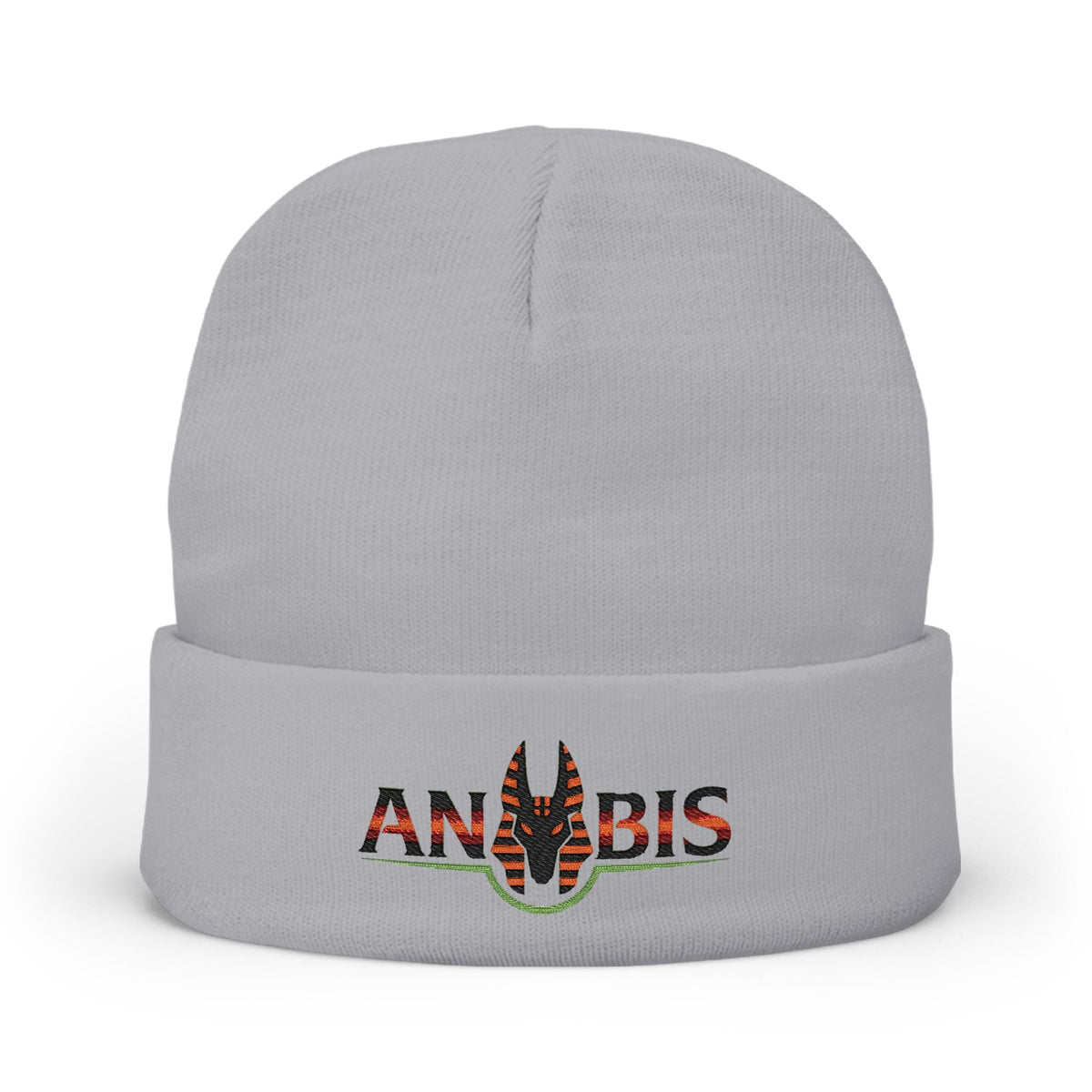 Anubis Embroidered Beanie — Egyptian Cosmic Streetwear