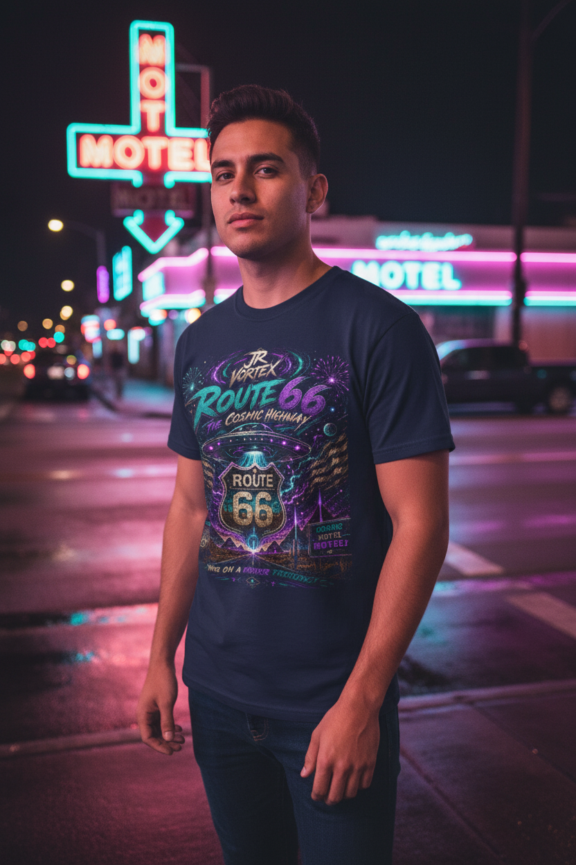 Latino Man Neon City Street