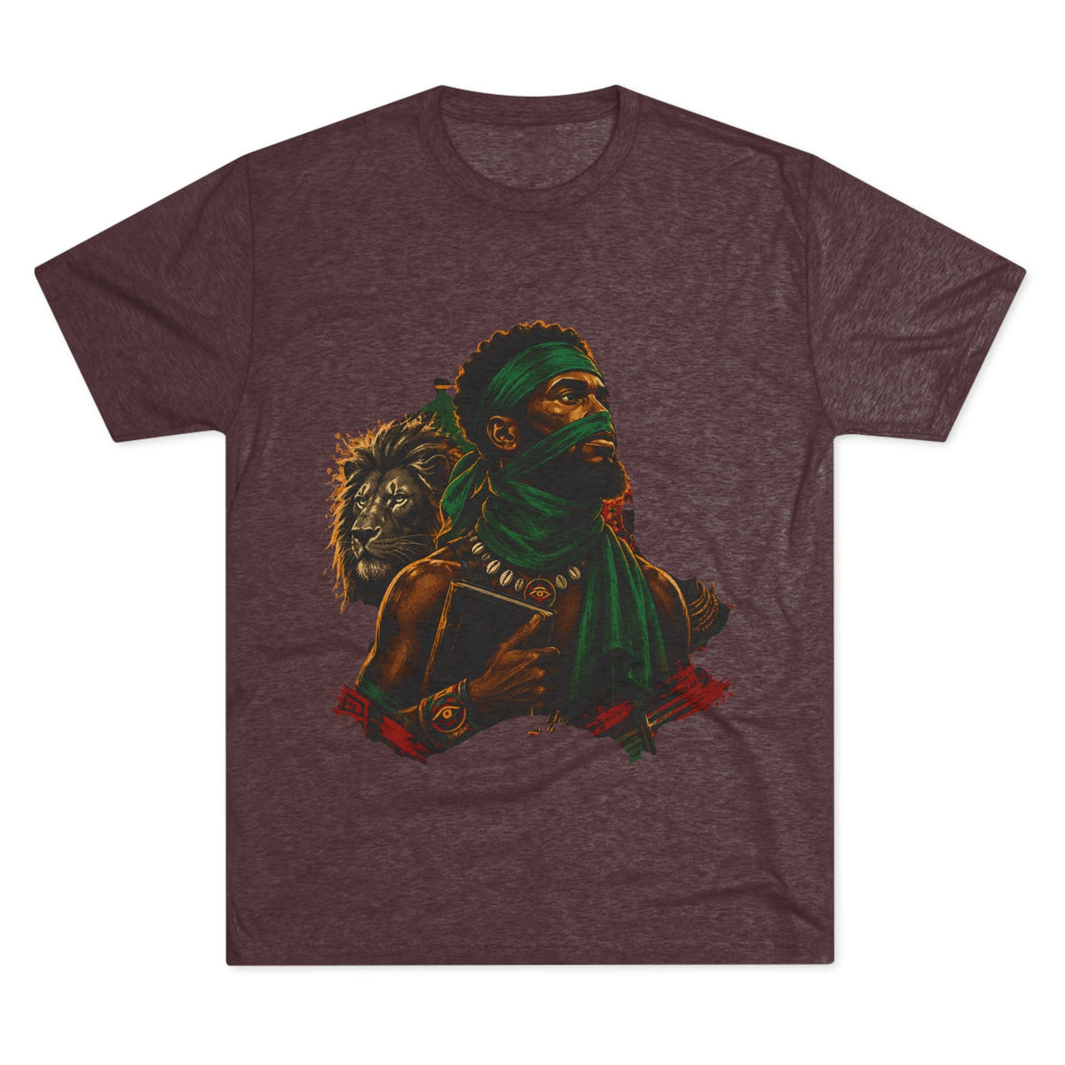 Lion Scholar Tee - Afrocentric Warrior King Graphic T-Shirt