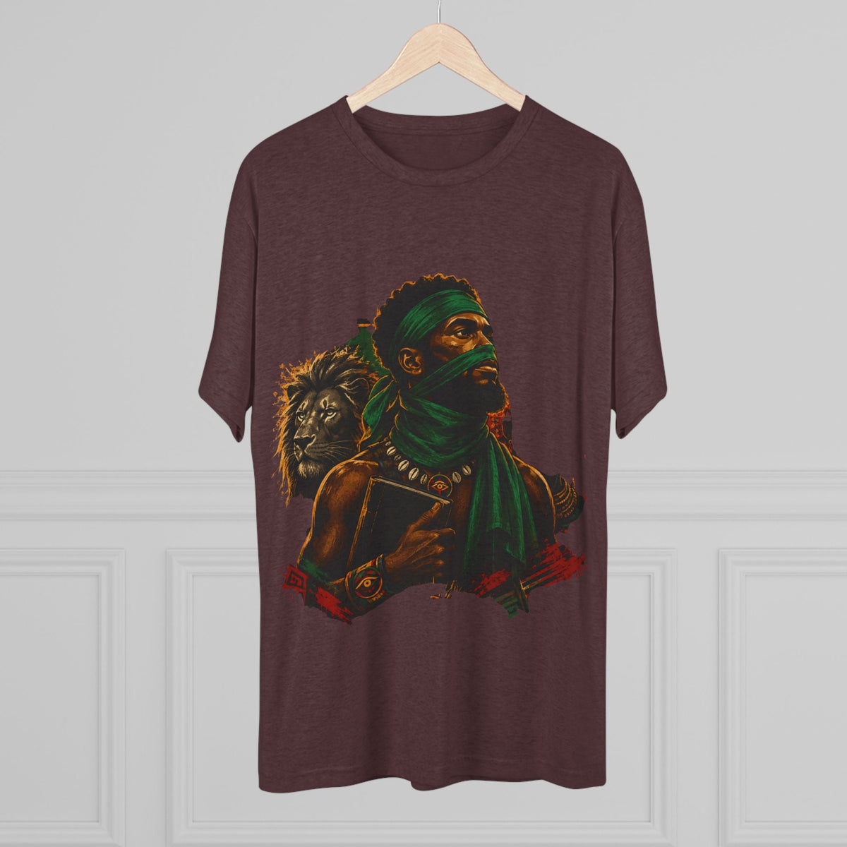 Lion Scholar Tee - Afrocentric Warrior King Graphic T-Shirt