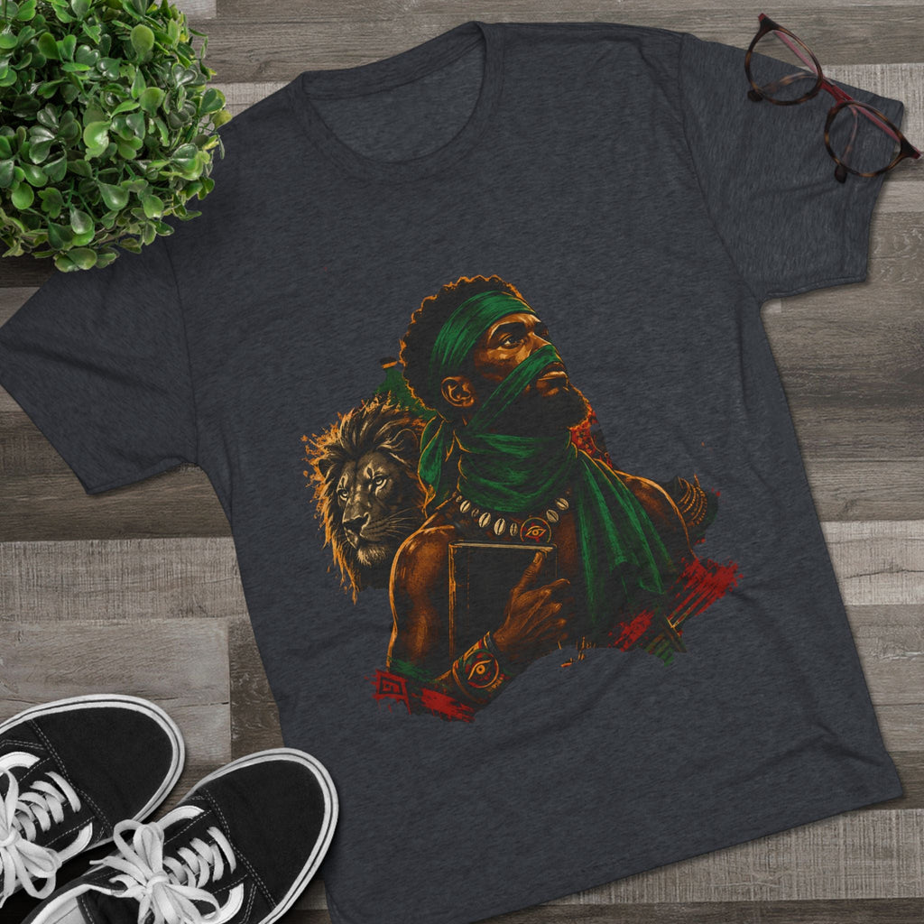 Lion Scholar Tee - Afrocentric Warrior King Graphic T-Shirt