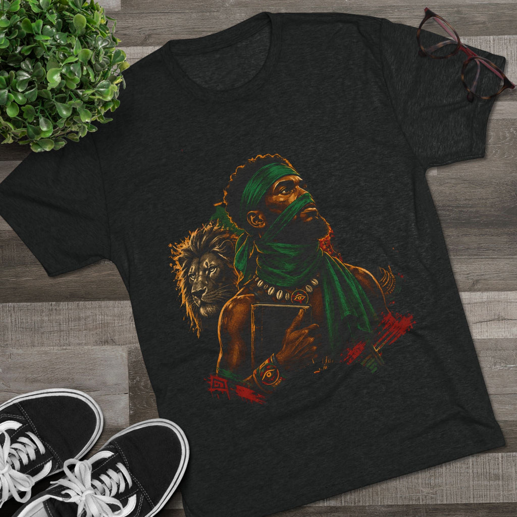 Lion Scholar Tee - Afrocentric Warrior King Graphic T-Shirt