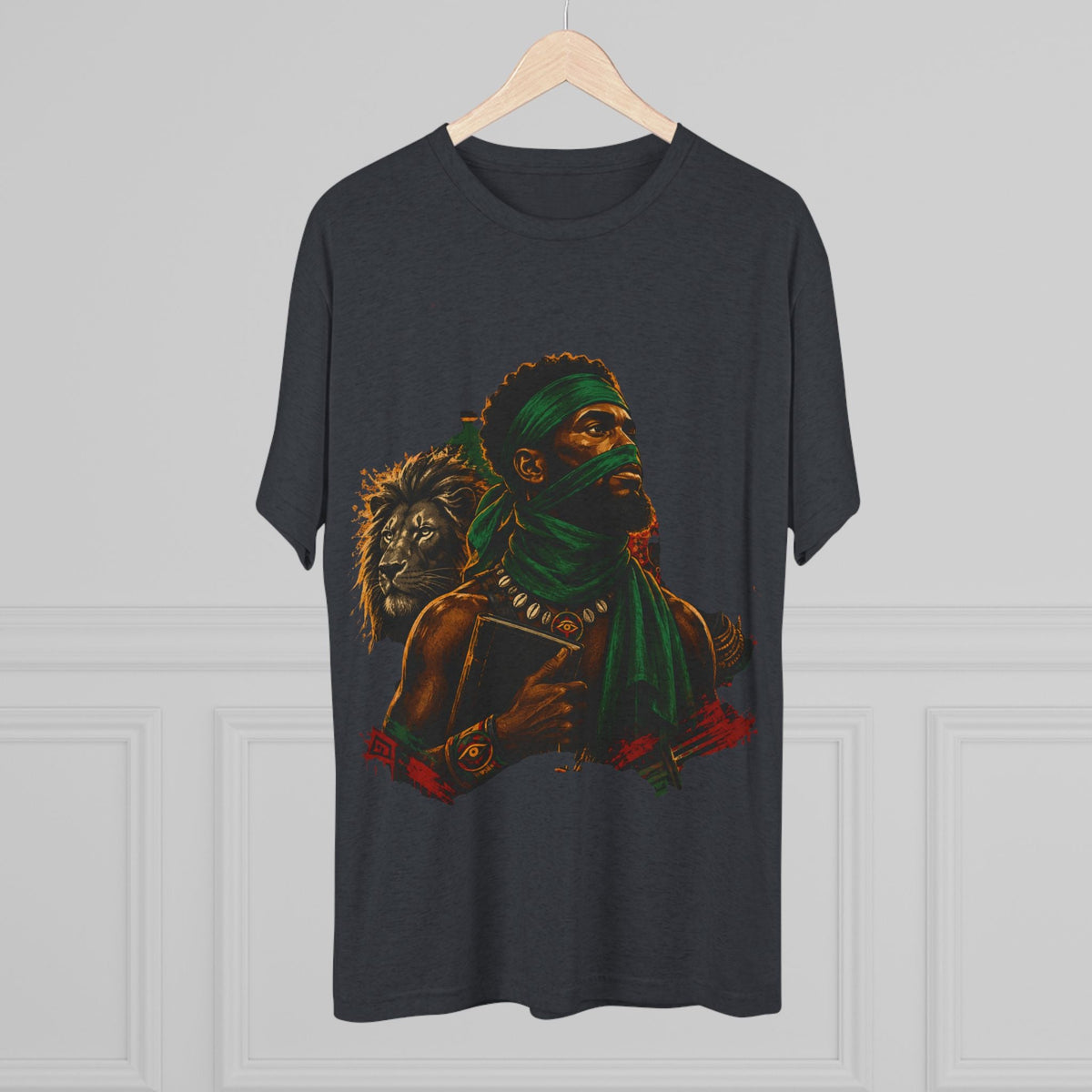 Lion Scholar Tee - Afrocentric Warrior King Graphic T-Shirt