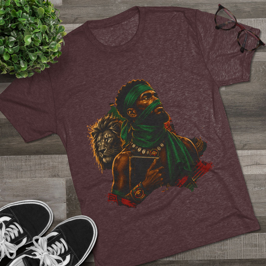 Lion Scholar Tee - Afrocentric Warrior King Graphic T-Shirt