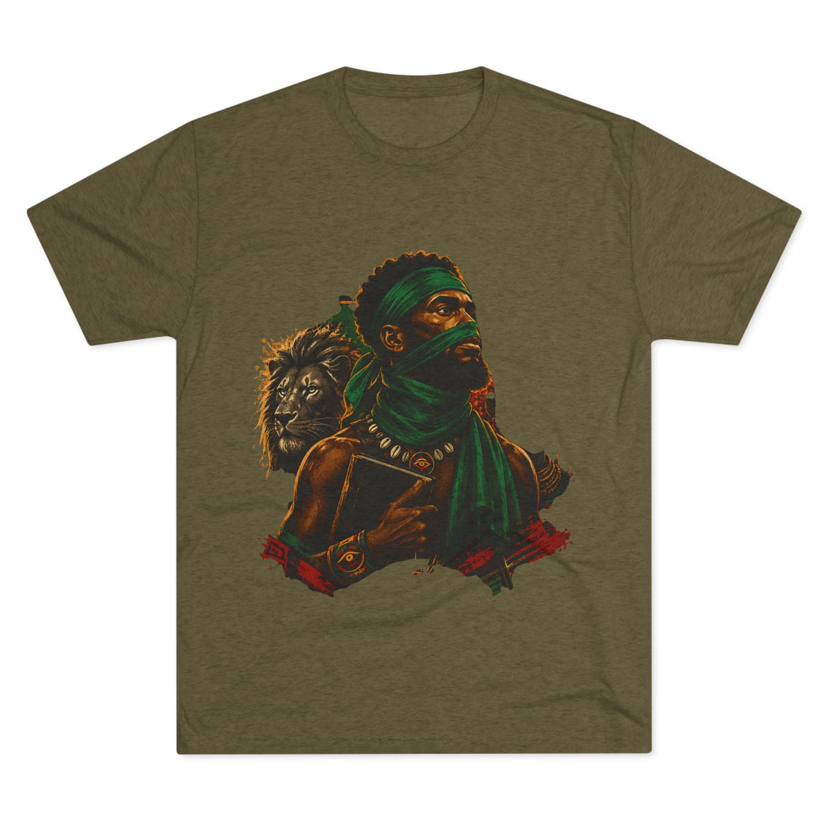 Lion Scholar Tee - Afrocentric Warrior King Graphic T-Shirt