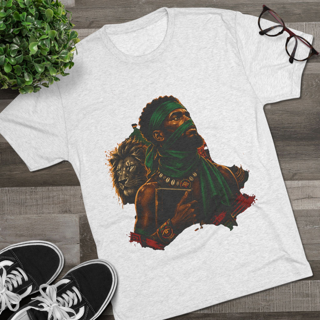 Lion Scholar Tee - Afrocentric Warrior King Graphic T-Shirt
