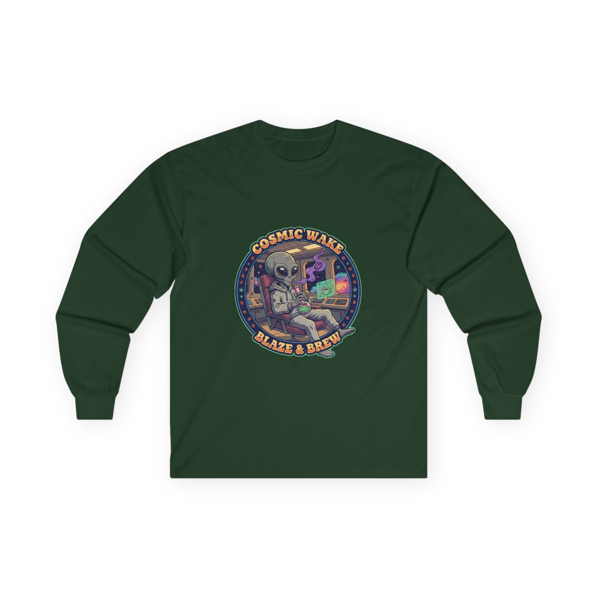 Long Sleeve Tee - Cosmic Wake n Bake Design